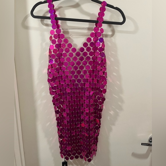 BRAND NEW Mirror Disc Mini Dress from BooHoo. Size Small. Tags Still On - Picture 3 of 5